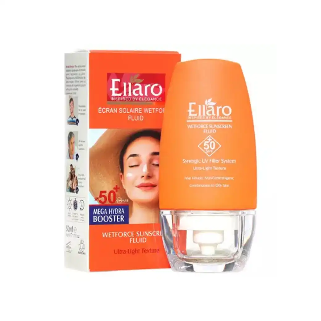 فلوئید ضد آفتاب الارو بی رنگ SPF50 مدل Wetforce حجم 50 میل