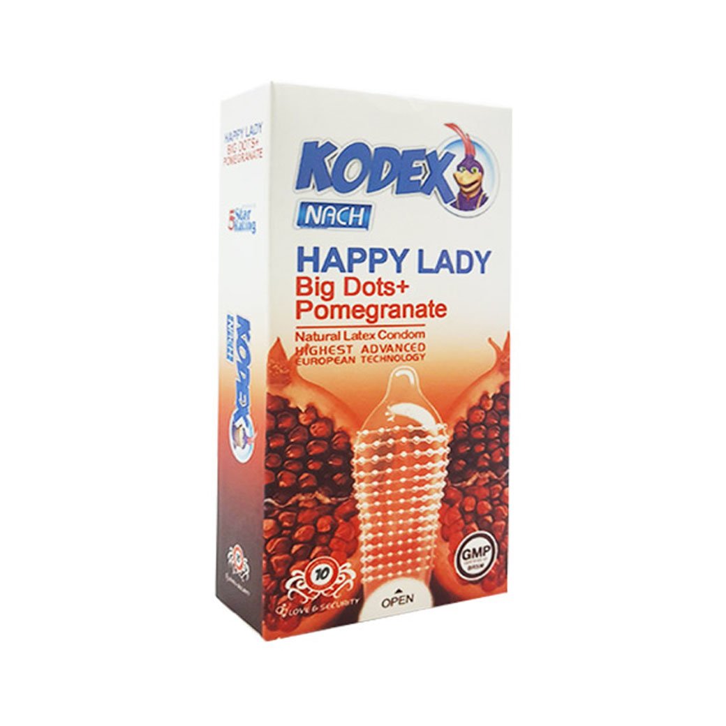 کاندوم نازک کدکس با خارهای درشت مدل HAPPY LADY بسته 10 عددی