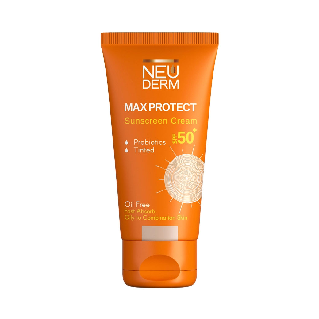 کرم ضد آفتاب نئودرم رنگی مدل Max Protect فاقد چربی SPF50 حجم 50 میل