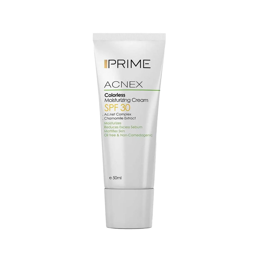 کرم مرطوب کننده پرایم مدل Acnex بدون رنگ SPF30 فاقد چربی 50 میل