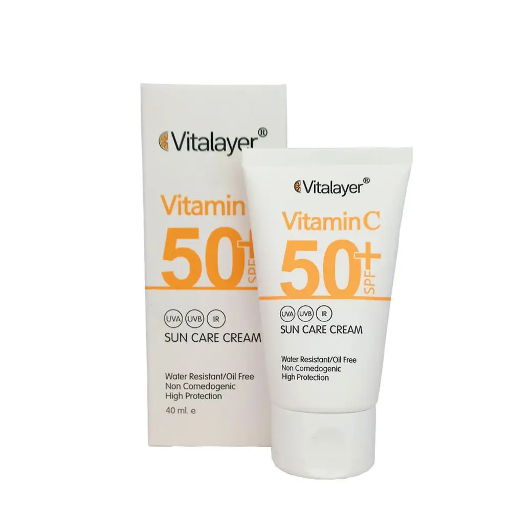 کرم ضد آفتاب ویتامین C ویتالیر بی رنگ SPF50 حجم 40 میل