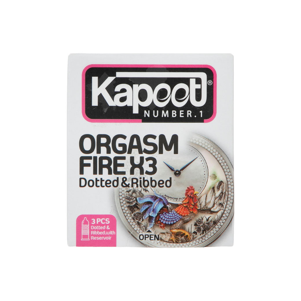 کاندوم خاردار و تاخیری کاپوت مدل Orgasm Firex3 بسته 3 عددی