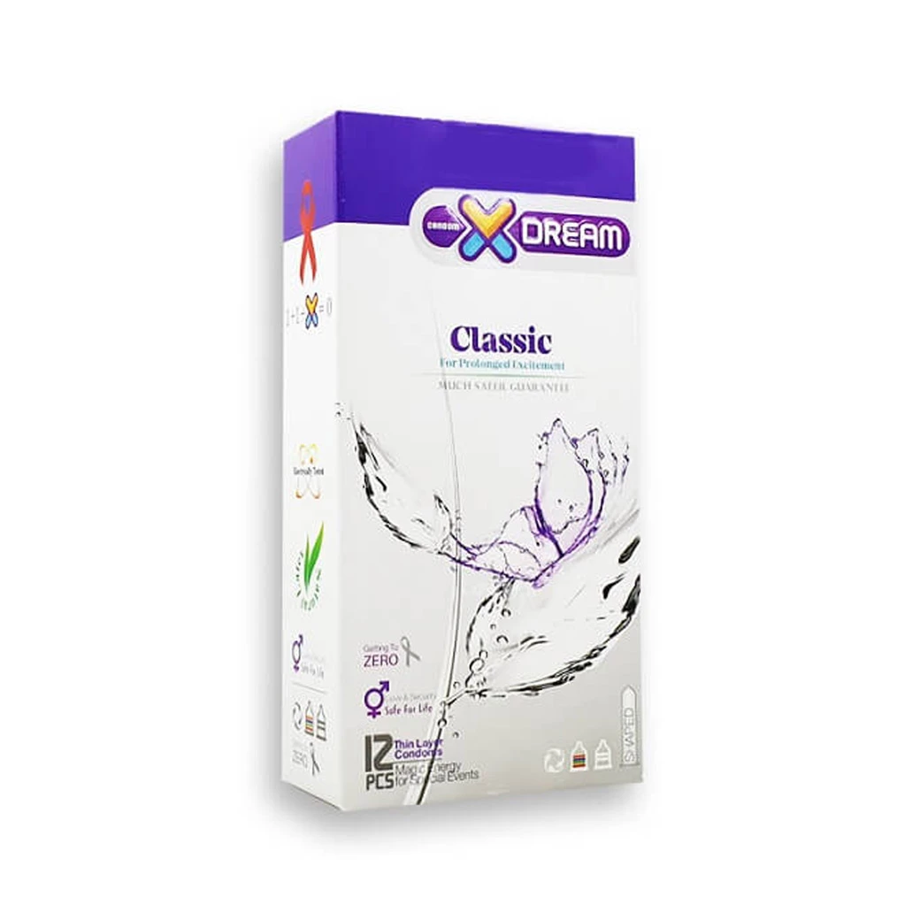 کاندوم کلاسیک ایکس دریم مدل classic بسته 12 عددی