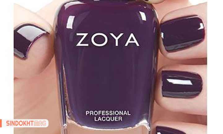 لاک مناسب با پوست روشن - لاک بادمجانی