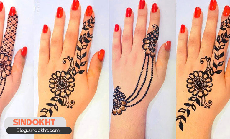 طرح حنا روی پا ساده و شیک
