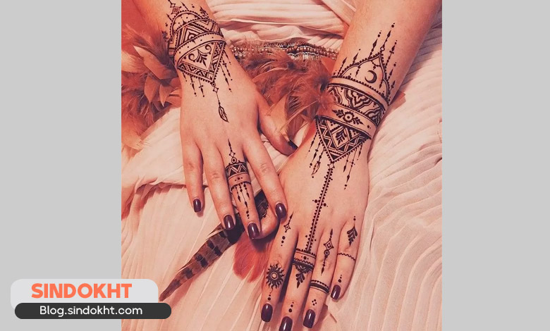 طرح حنا روی پا ساده و شیک