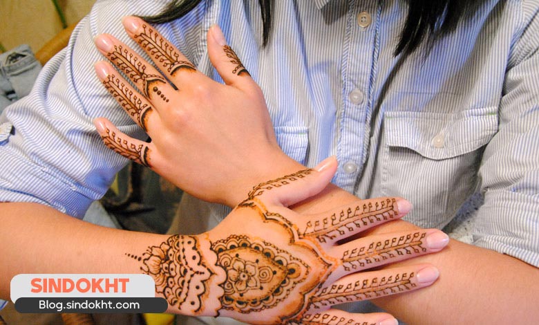 طرح حنا روی پا ساده و شیک