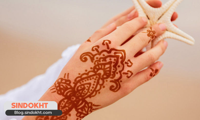 طرح حنا روی پا ساده و شیک