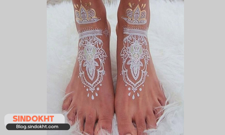 طرح حنا روی پا ساده و شیک