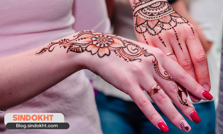 طرح حنا روی پا ساده و شیک