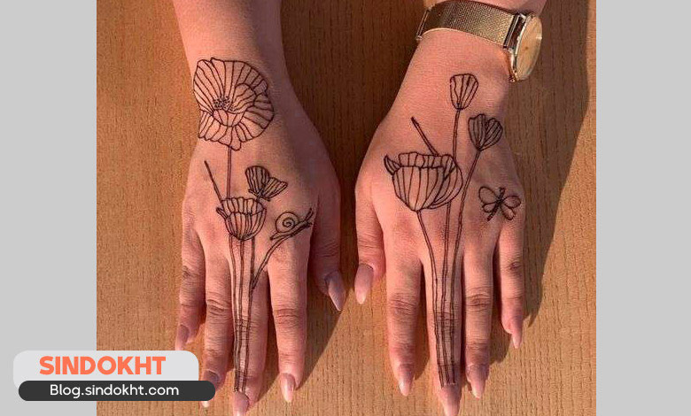 طرح حنا روی پا ساده و شیک