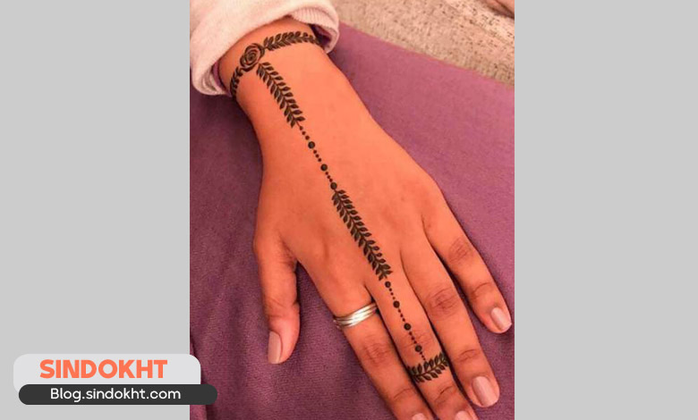 طرح حنا روی پا ساده و شیک