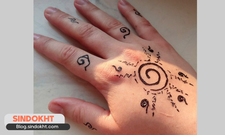 طرح حنا روی پا ساده و شیک