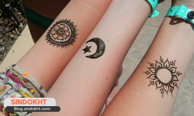 طرح حنا روی پا ساده و شیک